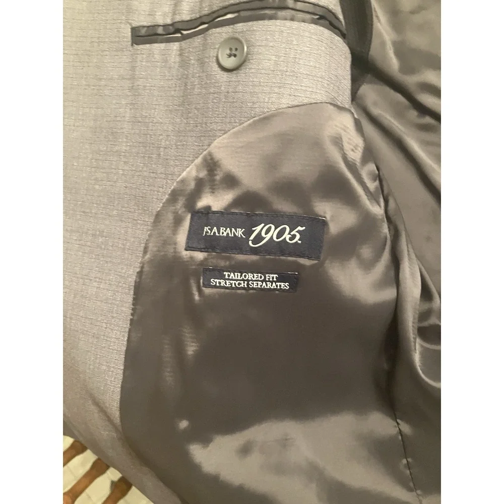 JOS A BANK 1905 Tailored Fit Suit Men's 44R Gray 100% WOOL Travelers